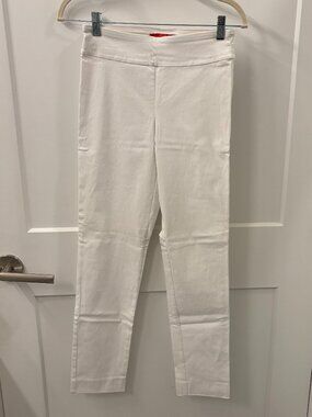 Krazy Larry White Pull-On Stretch Pants Size 2 Slim Ankle
